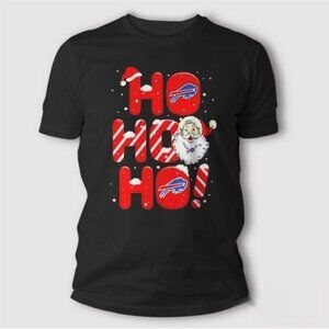 Buffalo Bills NFL Football Ho Ho Ho Santa Claus Merry Christmas T Shirt 92